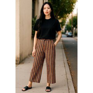 (A-32) Tanya Taylor Womens dress panst size 2 striped color‎ beiged,blue,white